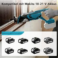 Ferăstrău sabie Ayolofei compatibil cu acumulatori Makita 18 V, fără acumulator, cu 4 pânze, motor fără perii, 3500 rpm, pentru lemn și metal 7