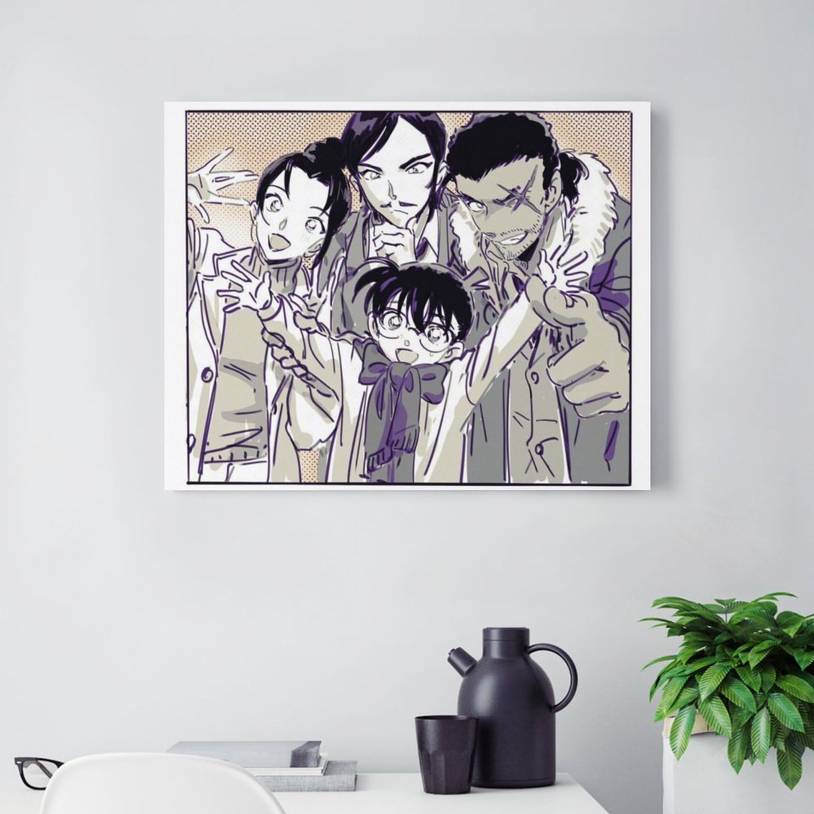 Amazon.co.jp: コナン 絵画 ポスター アートパネル 名探偵コナン 隻眼