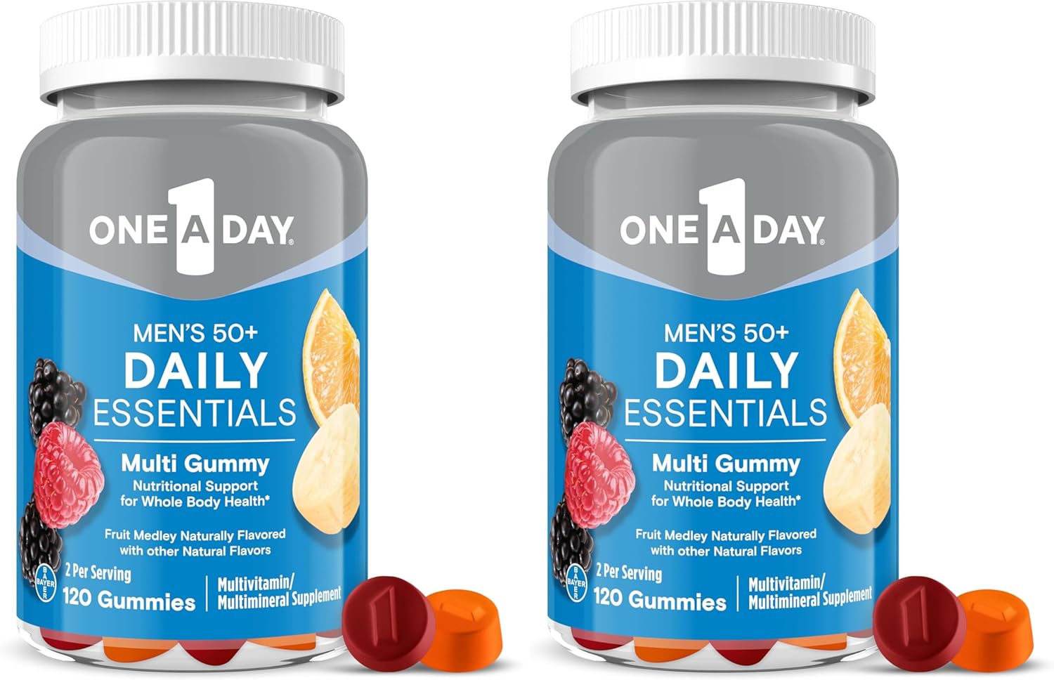One A Day Men’s 50+ Gummies, Advanced Multivitamin For Men with Brain Support and Immunity Support, Vitamins For Men with Super 8 B Vitamin Complex, 110 Count