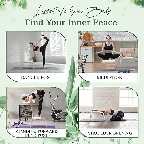 Miniatura 6 de Yes4All Banco de pie de cabeza de yoga, silla de inversión de yoga para fortalecimiento de la base - blanco