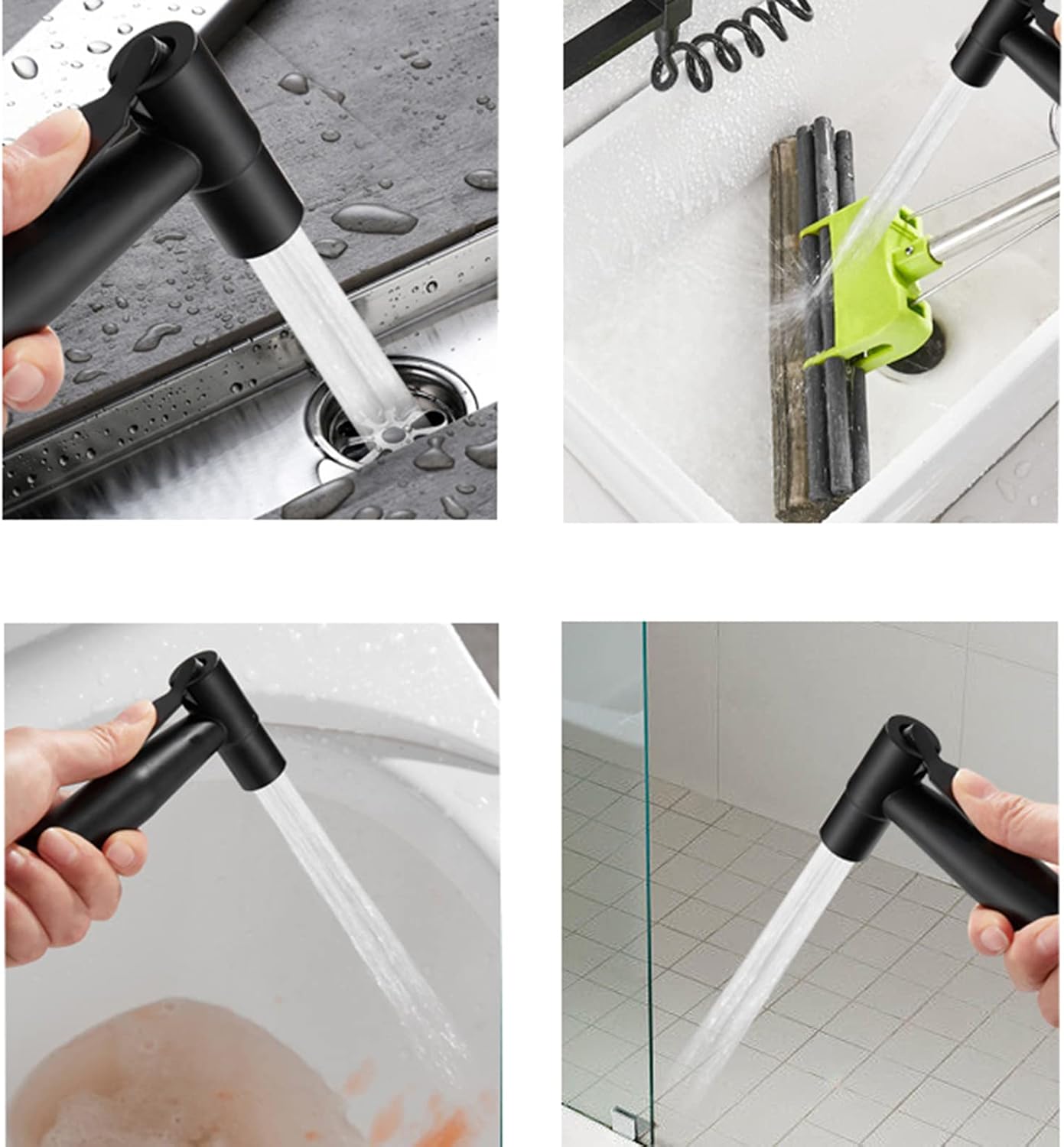 Stainless Steel Handheld Bidet Sprayer Head Shower Faucet Bidet Bathroom Diaper Sprayer Stainless Steel Sprayer Toilet Shower Head Black Water Saving Shower Head