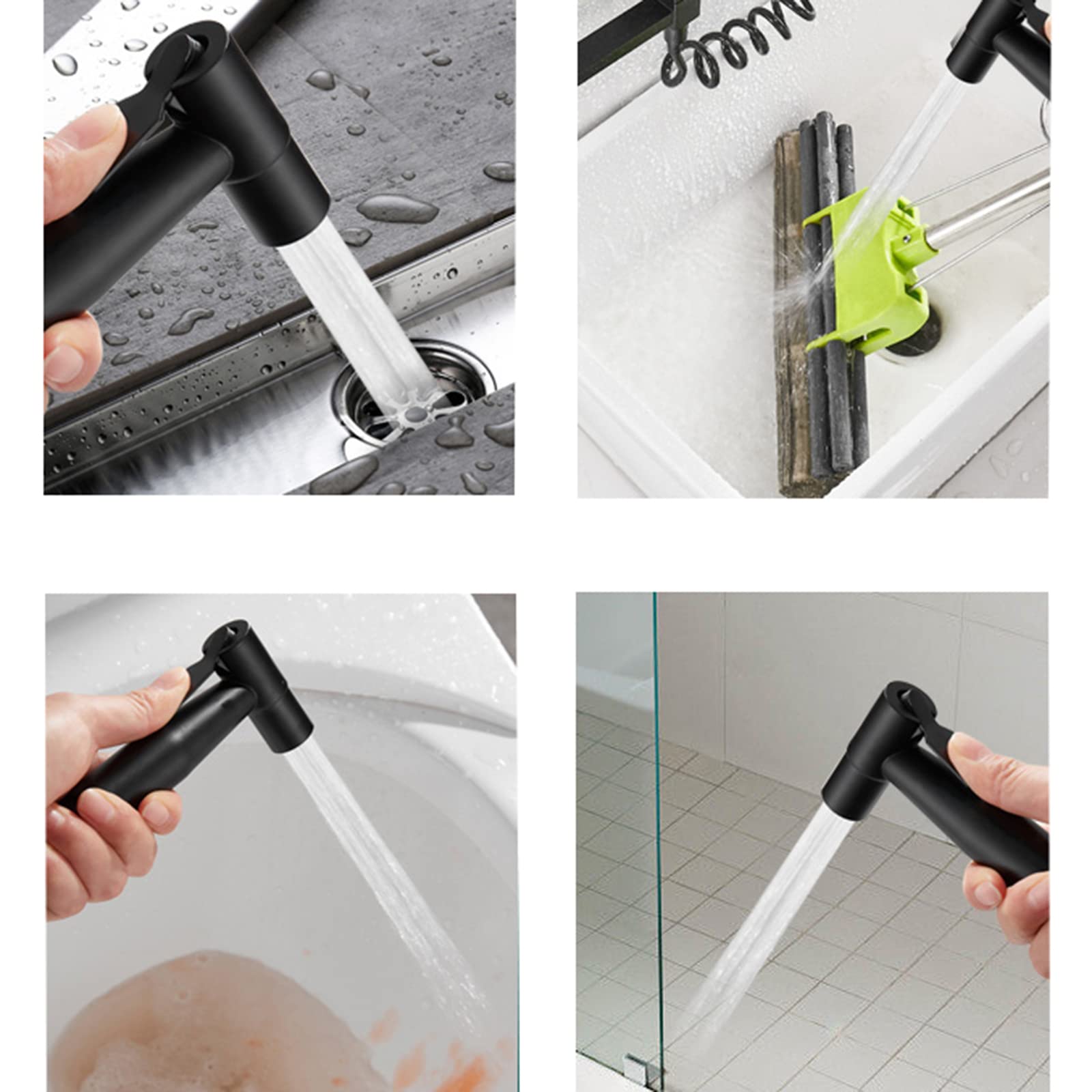 spruzzatore bidet manuale doccetta per bidet nero Soffione doccia WC nero con spruzzatore in acciaio inossidabile per la pulizia dell'igiene personale