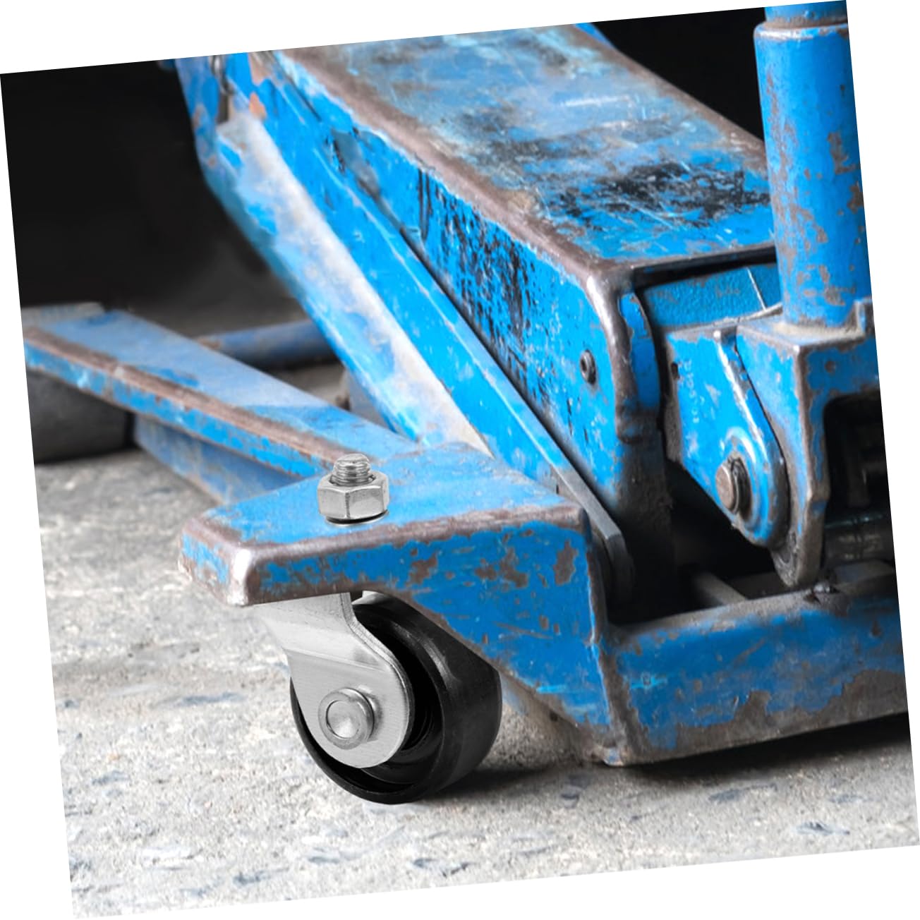 4 Stück Lenkrollen für Wagenheber aus Stahl, Silber, Robust