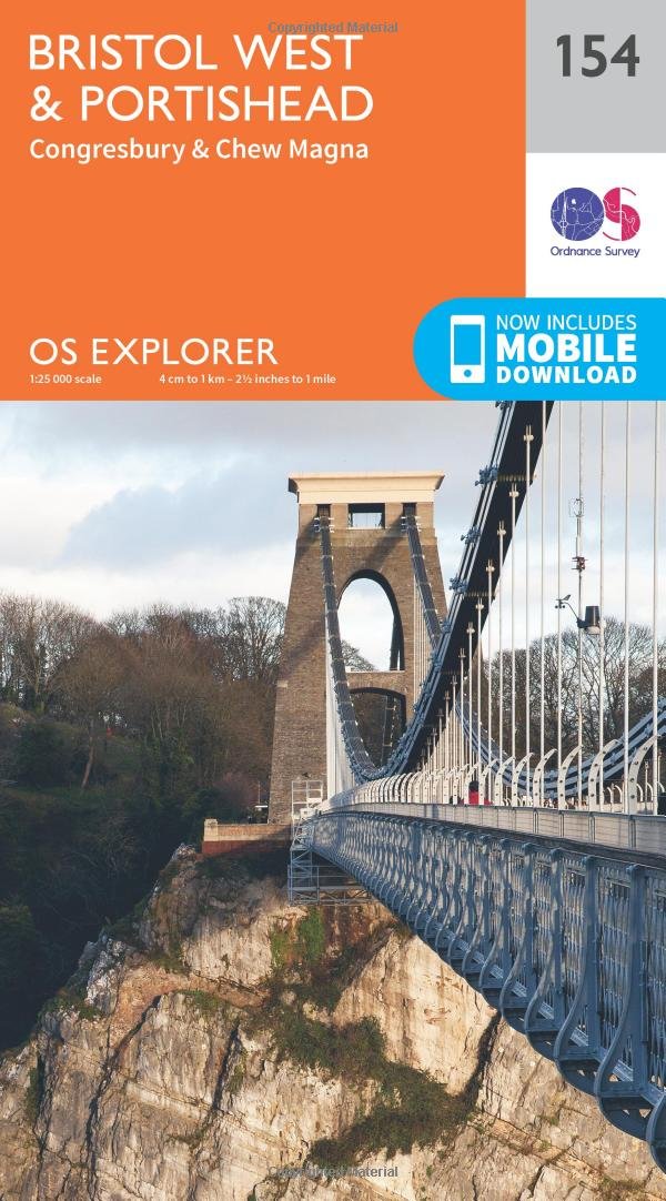 Bristol West and Portishead 154 Explorer Map Ordnance Survey With Digital Downlo