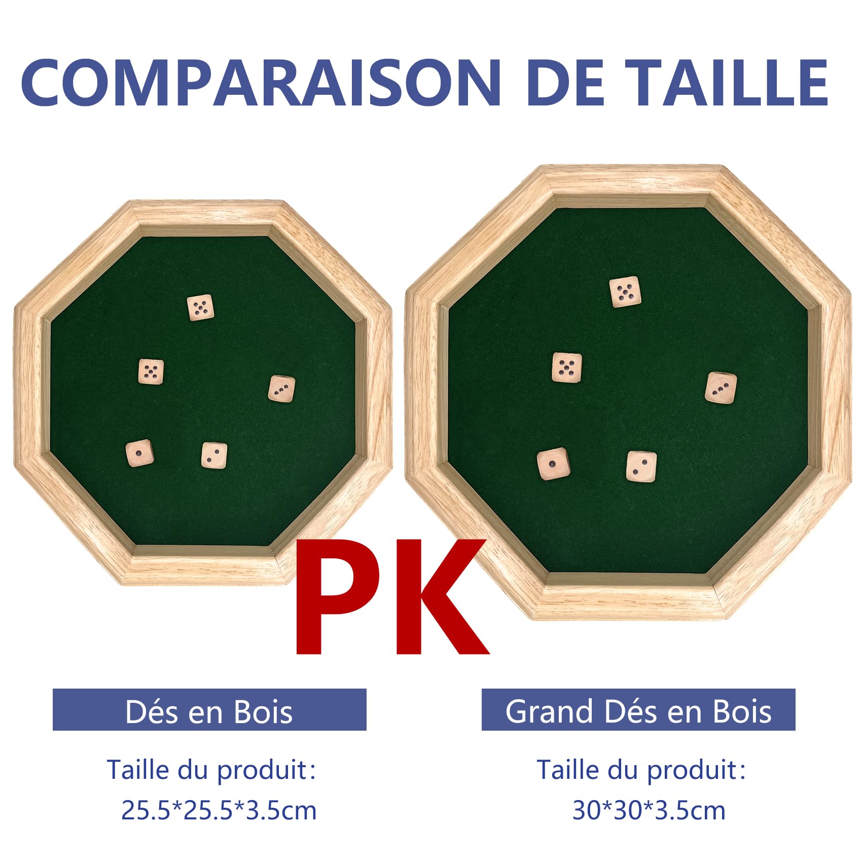 Piste de dés, 30 CM/11,81 in Plateau de des en Bois,Plateau de des, Piste de des, Piste de des+Dés & Ceintures, Convient pour Plateau Jeu de Dés pour Les Jeux de Table DND et RPG