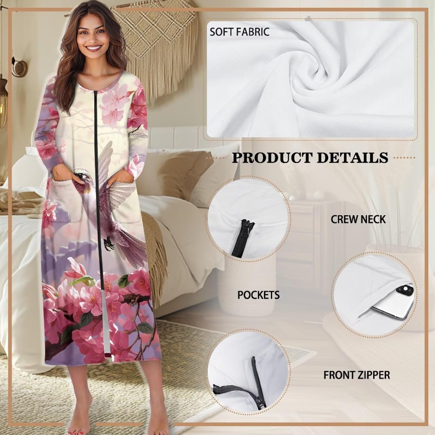 Women's Nightgown Women Pajamas Loose Fit for Holiday Relaxation