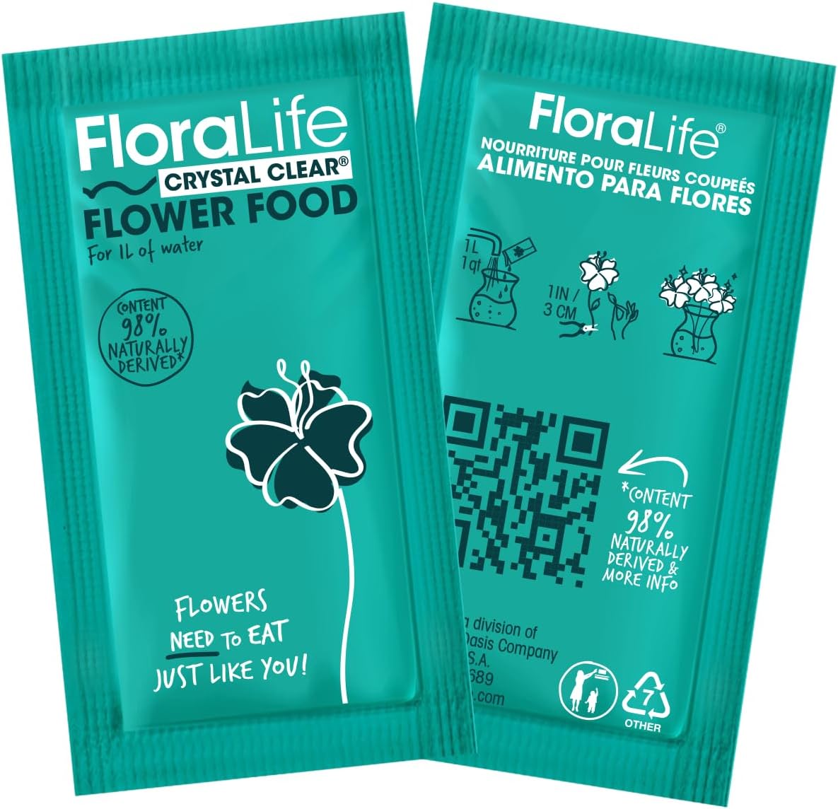 Cut Flower Food Floralife Crystal Clear 100 Powdered Packets (10gr Packets, Not The 5gr)