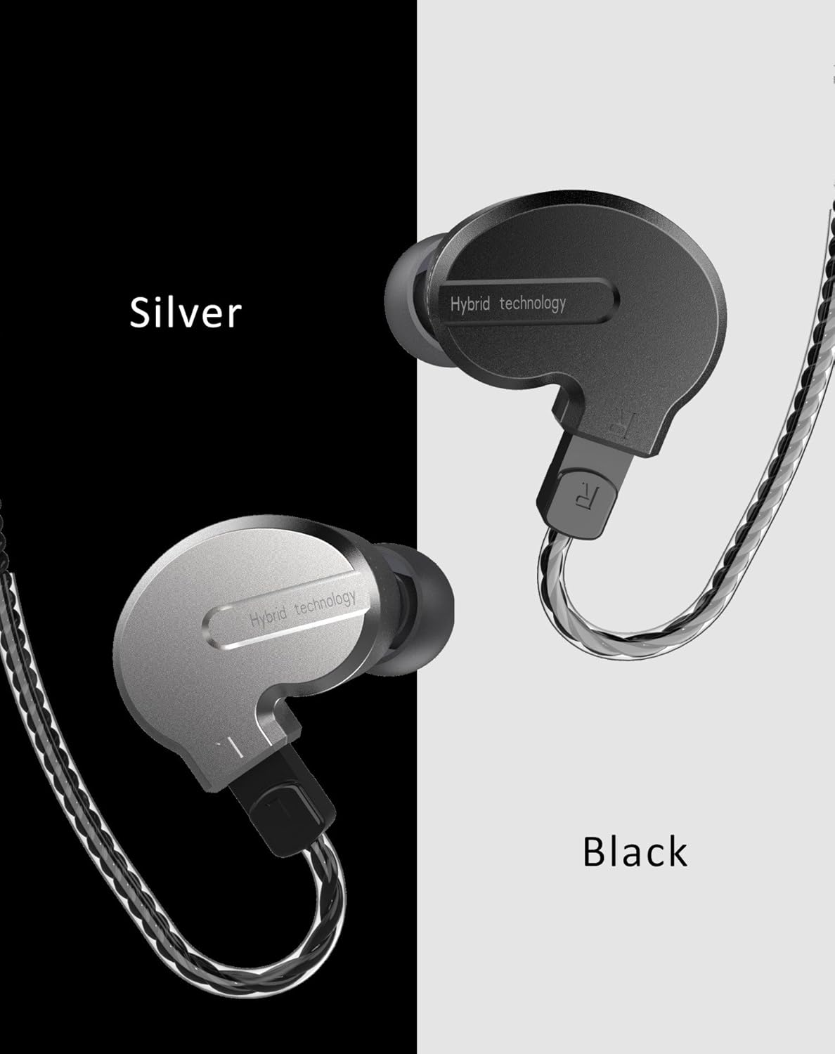 Get Special Price KB1 in Ear Monitor,Noise-Isolating Earphone,3.5MM Silver Detachable Cable,Dual Driver Headphone,Dynamic Crystal Clear Sound Bass,Midrange and Treble.Ergonomic Comfort-Fit for Running,Workout(No Mic)