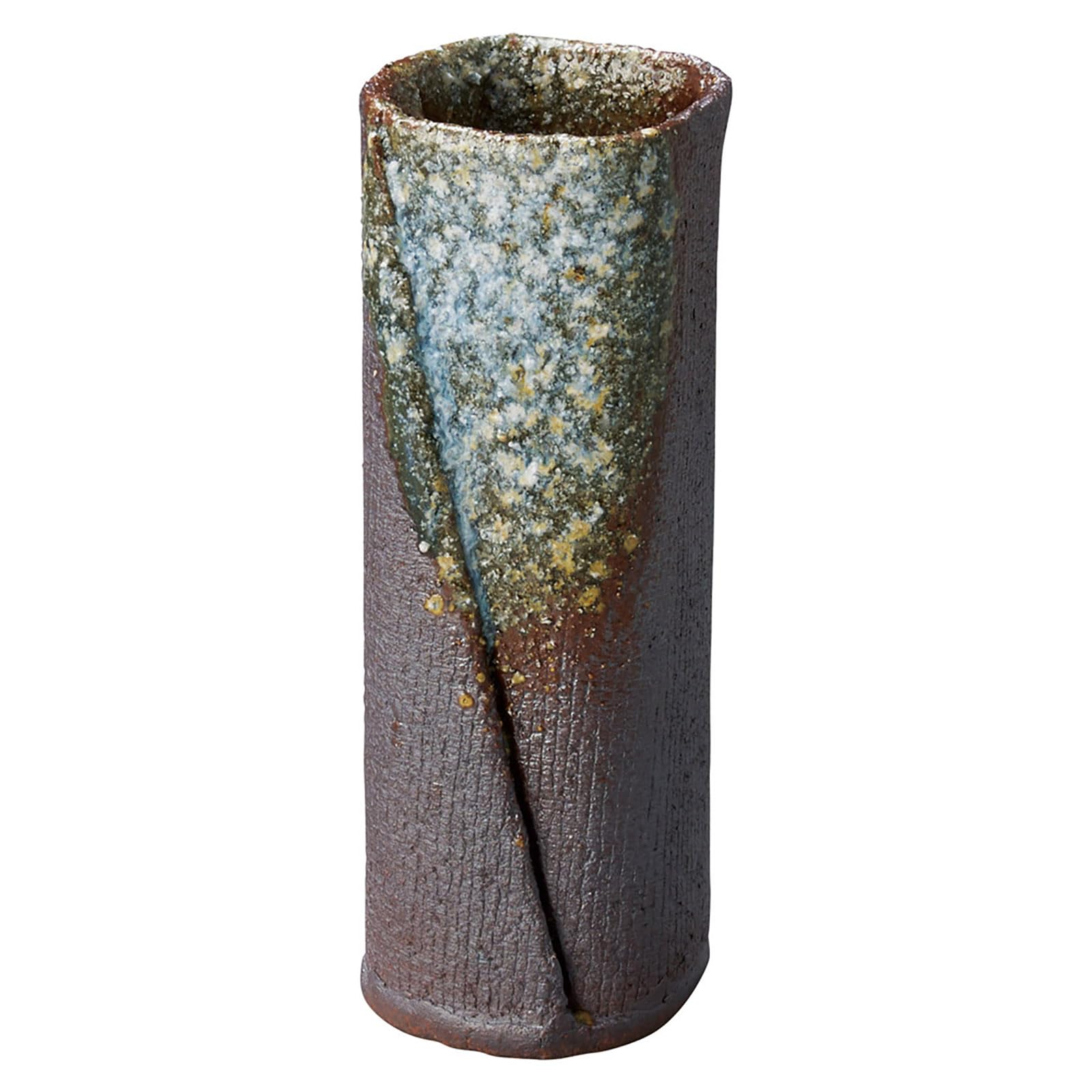 MR-M239 Marui Ceramic, Shigaraki Ware Looften, Vase, Ceramic, Flower Base, Mini, Height Approx. 6.7 inches (17 cm), Square Shape, Hagen-kiln, Made in Japan