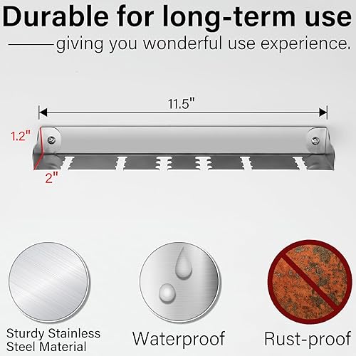 Miniatura 5 de JAMIEWIN Organizador de cubiertos de montaje en pared para cuchillos, cucharas, tenedores, organizador de cubiertos de acero inoxidable, soporte