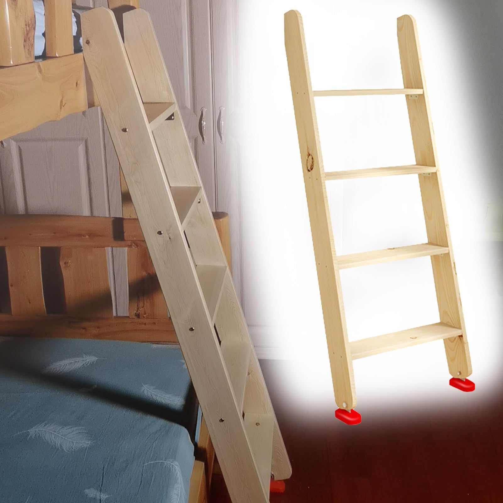 Échelle de lit superposé en bois camping-car pour l'accès sécurisé des enfants
