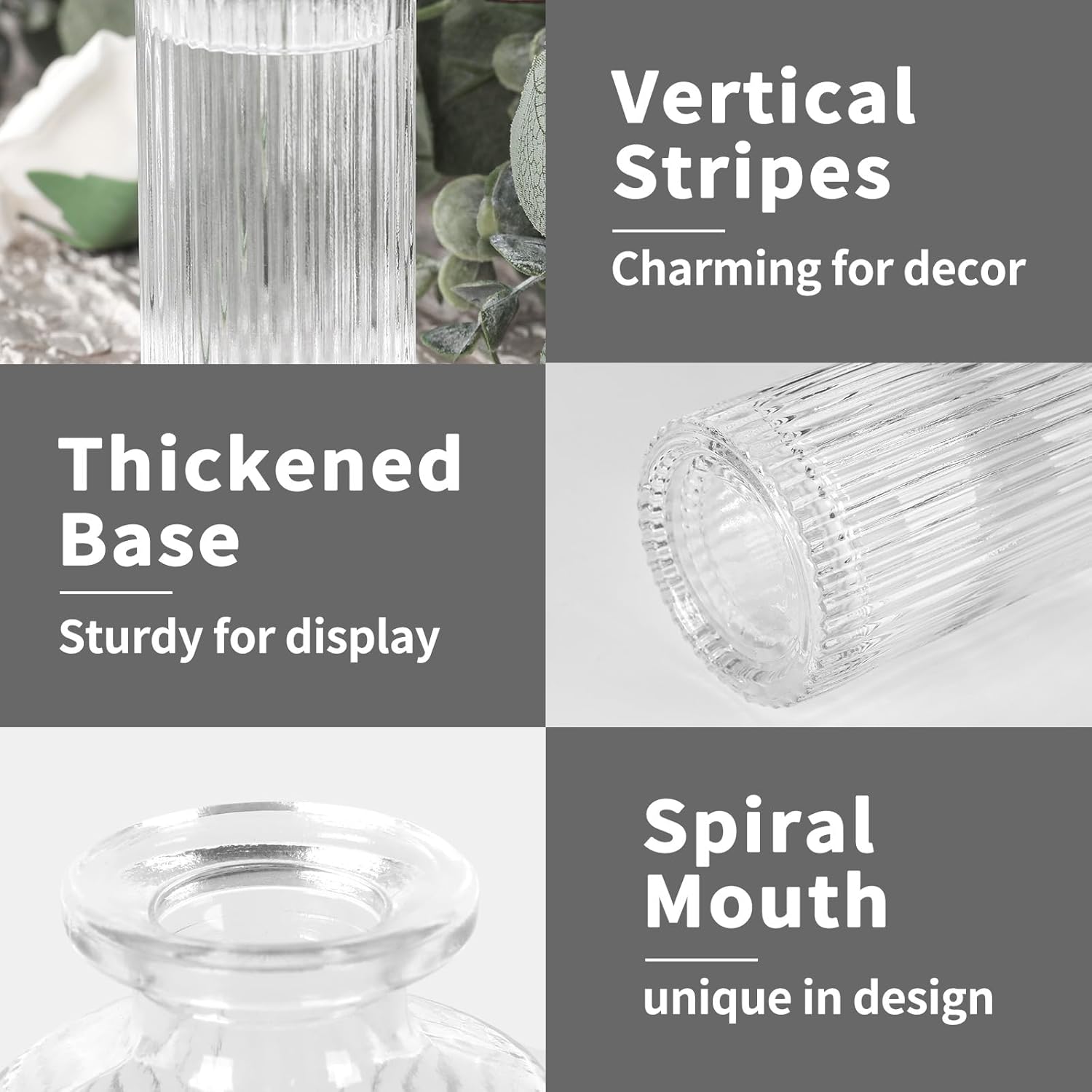 Glass Bud Vases Set of 20, Living Bud Vases, Small Bud Vase in Bulk, Mini Flowers Vases for Centerpiece, Vintage Decorative Vase Set for Table Decorations, Wedding Reception, Home Decor (Clear) - Image 3