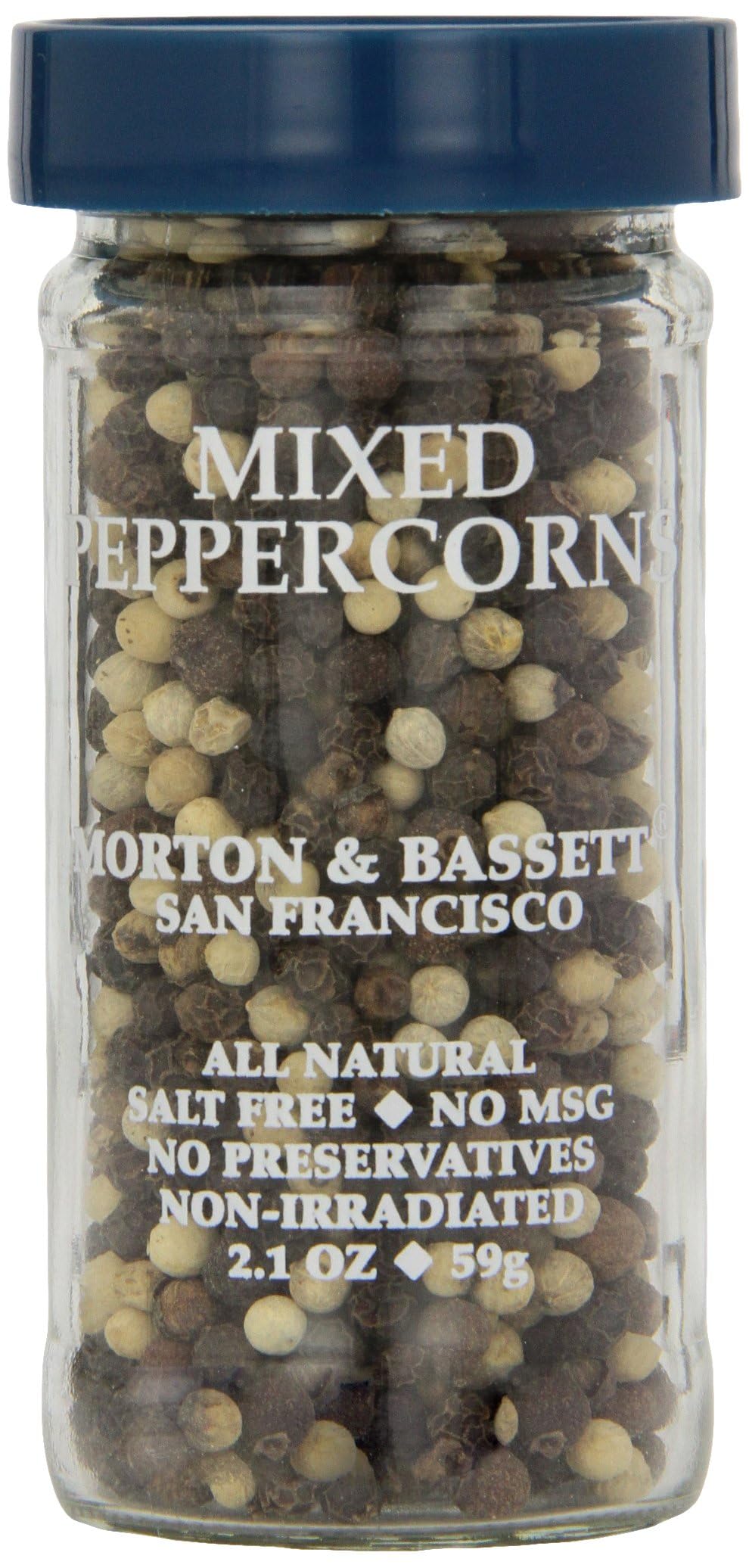 Morton & Bassett Mixed Peppercorns with Allspice, 2.1 oz – Non-GMO, Salt-Free, Flavorful Blend for Grinders, Roasts & Spiced Dishes