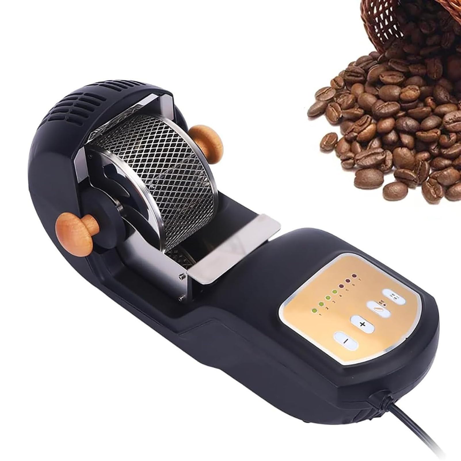 PioMue Home Coffee Bean Roaster,300g Kitchen Portable Compact Coffee Baking Machine,Hot Air & 360 Heating for Even Roasting, Ideal for Enthusiasts and Gifting 110V