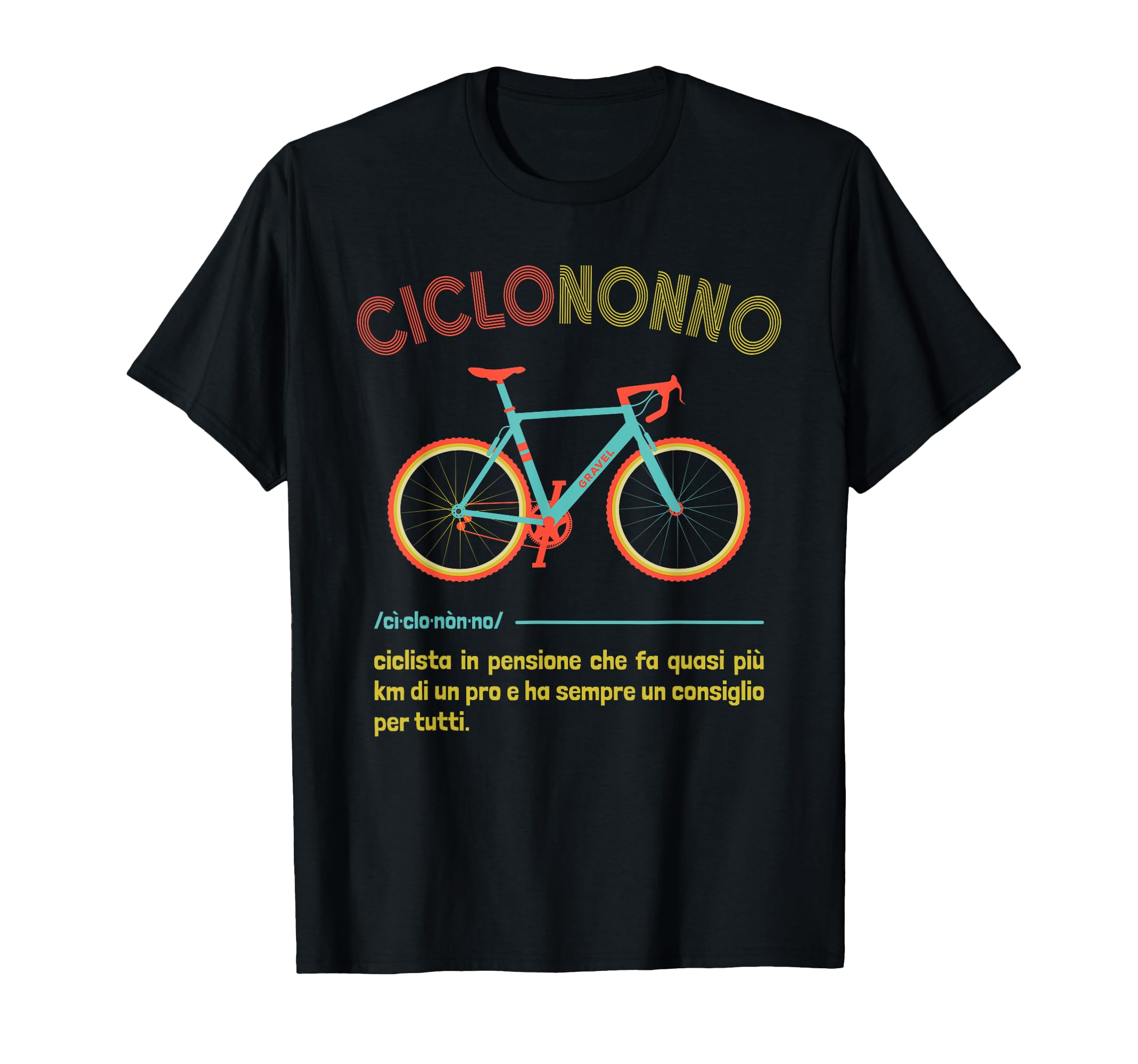 T-shirt Divertente Ciclismo 'Avventura Prima Demenza Ciclin' – Uomo, 100% Cotone