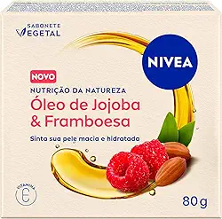 NIVEA Sabonete Vegetal Nutrição Da Natureza Óleo de Jojoba & Framboesa 80g - Pele limpa, macia e hidratada por mais tempo.