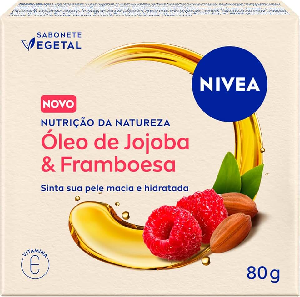 NIVEA Sabonete Vegetal Nutrição Da Natureza Óleo de Jojoba & Framboesa 80g - Pele limpa, macia e hidratada por mais tempo.