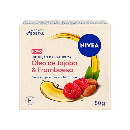 NIVEA Sabonete Vegetal Nutrição Da Natureza Óleo de Jojoba & Framboesa 80g - Pele limpa, m...