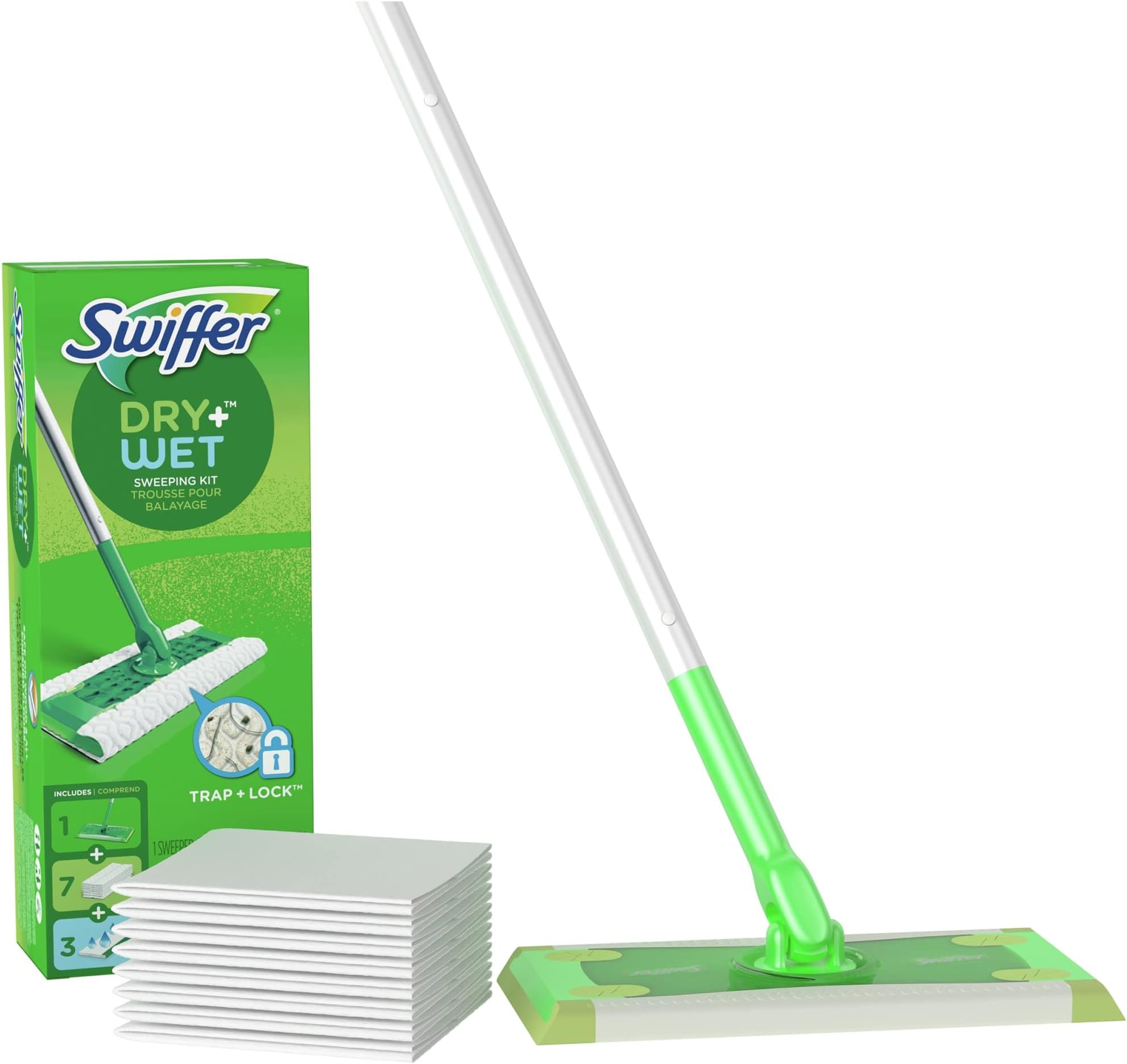 Swiffer PG-7631 Sweeper 2-in-1 starter kit for floor cleaners with mop and broom