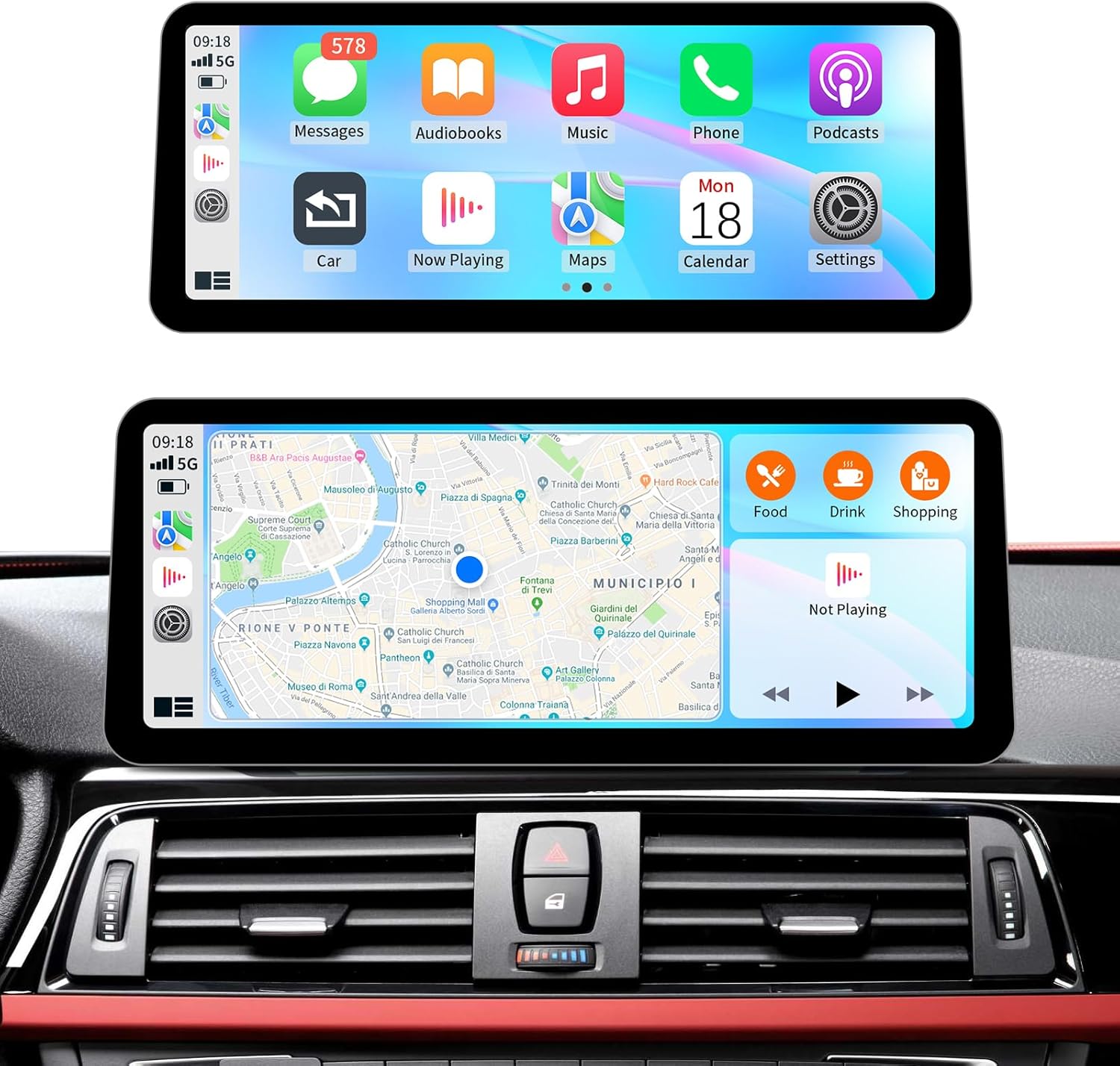 12.3Inch Ultra-Narrow Touchscreen Wireless CarPlay Android Auto for BMW 3/4 Series F30 F31 F32 F33 F34 F36 (2013-2015) with NBT System, Linux HD Multimedia, OEM System, MirrorLink, Car Radio Receiver