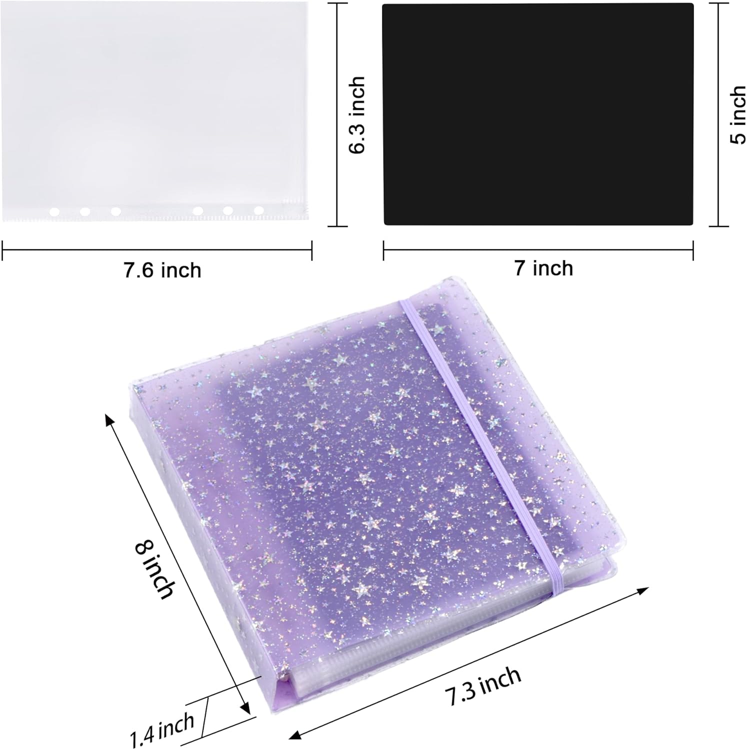 Magnetic Sheets and Storage Bags for Stamps and Dies Storage with Album Pocket, Die Cut Storage Set for Storage Die Cutting,DIY Scrapbooking,Card Making Supplies (Purple 3 Sets)