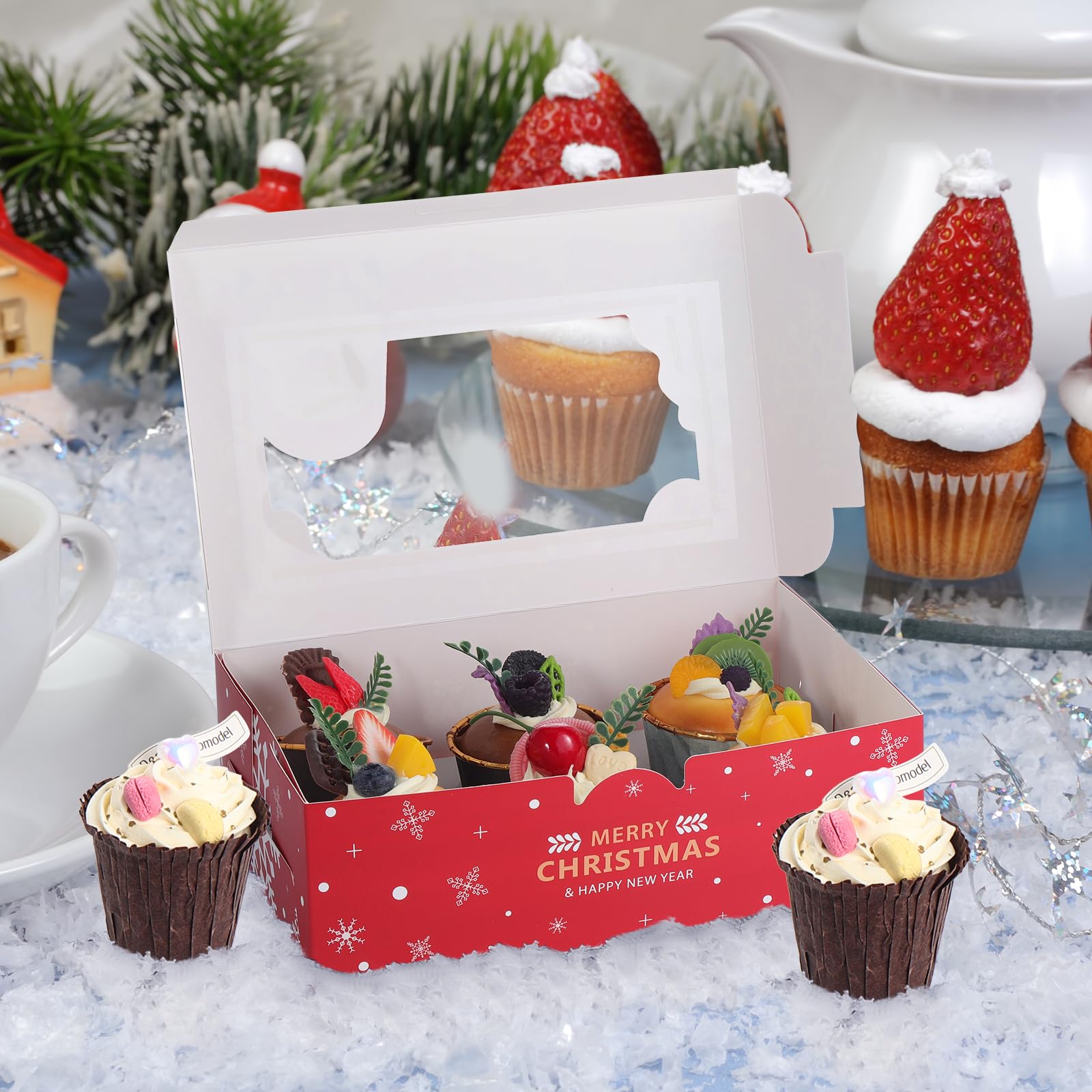 20 Pezzi Scatole Per Cupcake 6 Fori Scatole Per Muffin Scatola