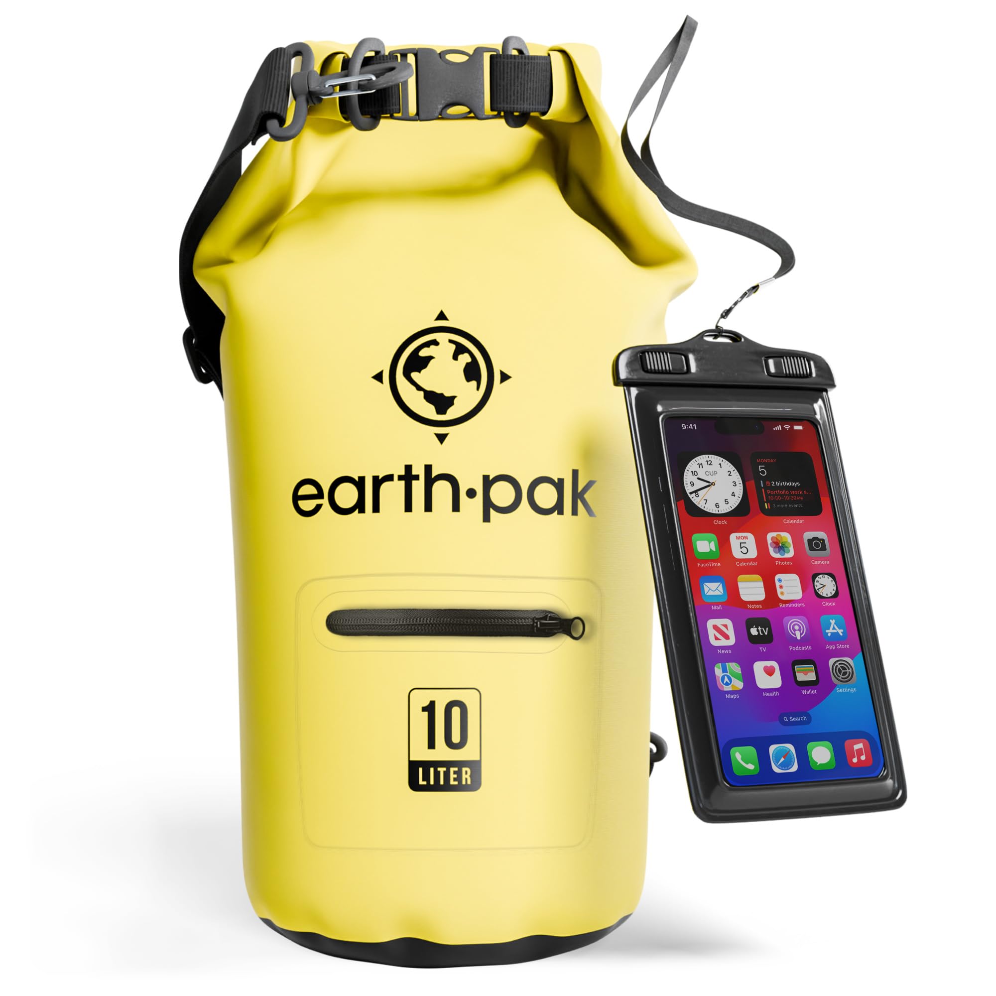 Earth Pak Waterproof Dry Bag with Zippered Pocket - Waterproof Dry Bag Backpack Keeps Gear Dry