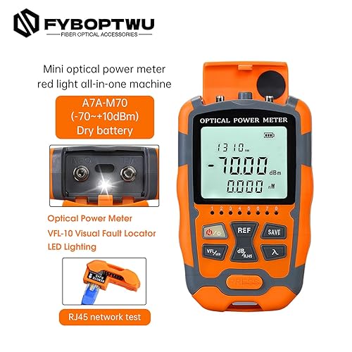 Miniatura 3 de 1pc 4 en 1 función localizador visual de fallas y medidor de potencia óptica portátil OPM (FCSCST) y prueba de red RJ45 e iluminación LED, probador