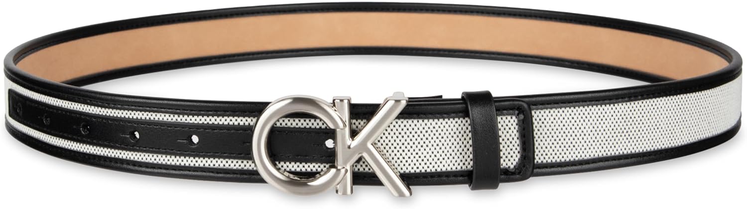Calvin Klein womens 1.25-inch Puffed Ck Logo Harness Leather Belt for Jeans & Dresses - Image 4