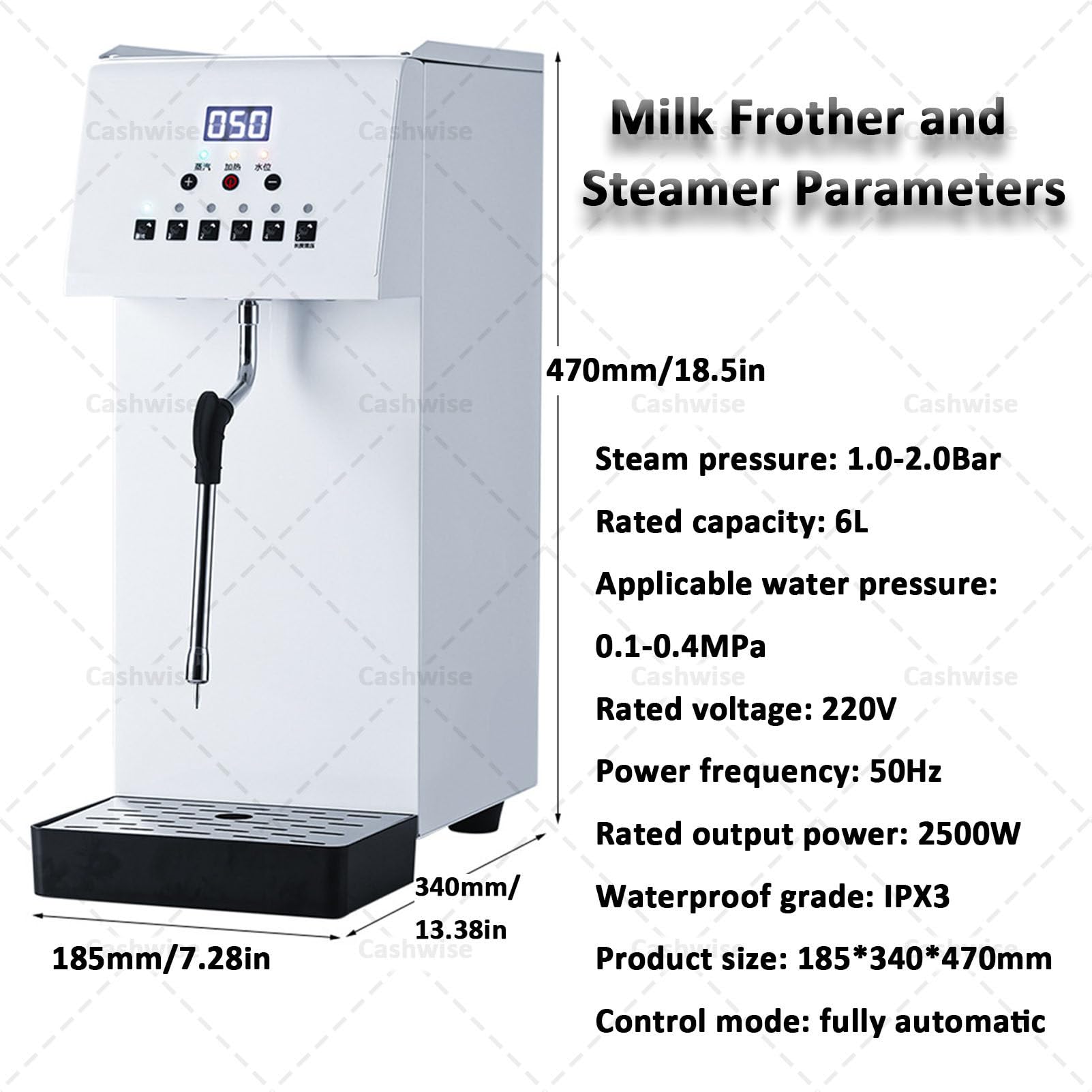 Espumador de leche, comercial multiusos, de acero inoxidable, para café expreso, té, cafeterías, postres, hoteles, leche.
