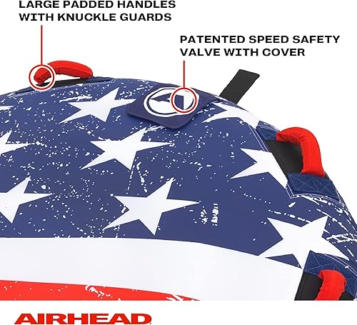 Miniatura 4 de SportsStuff Airhead Stars and Stripes 1 tubo remolcable + WOW Sports World of Watersports - Cuerda de remolque de 60 pies con boya de espuma flotante