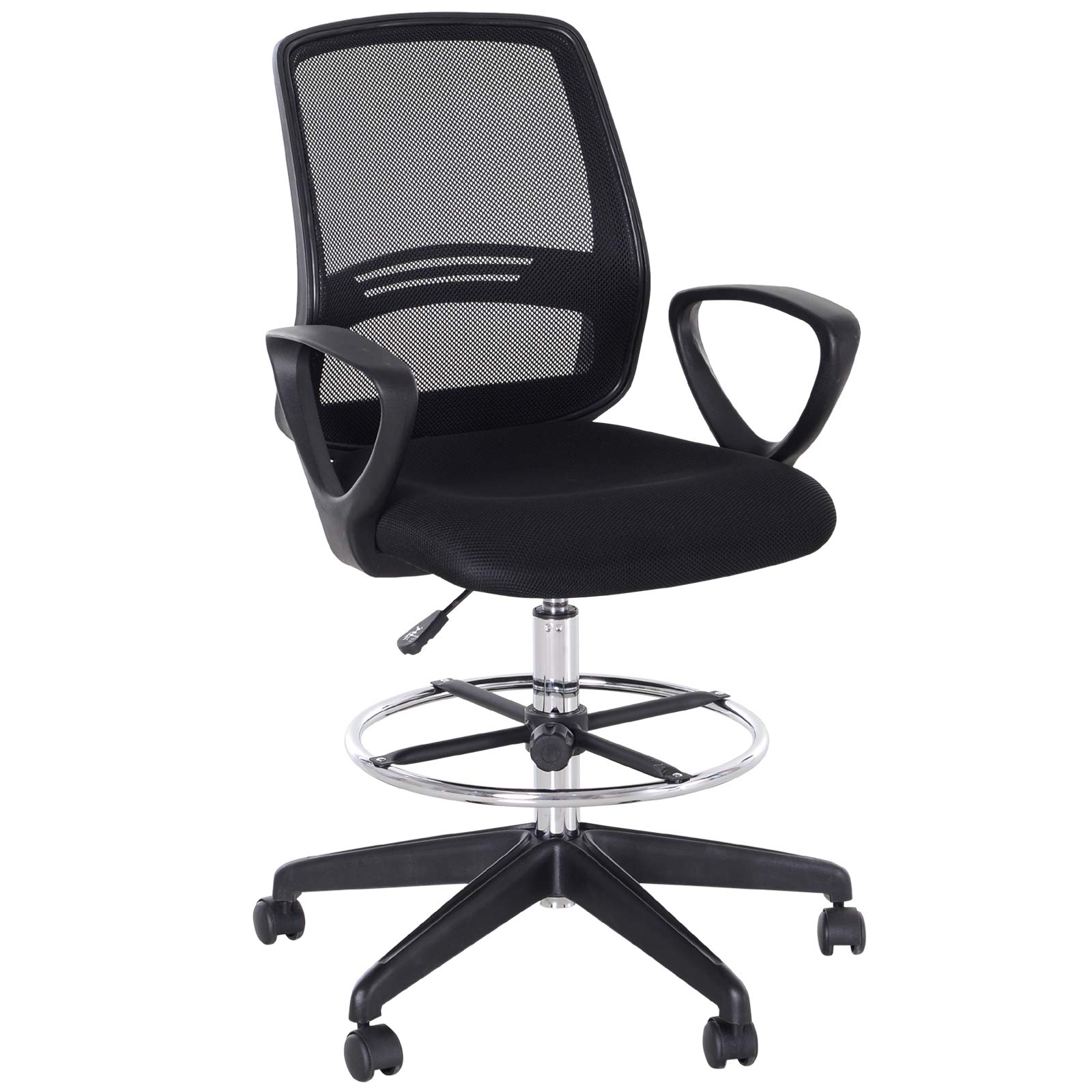 Buy Vinsetto Ergonomic Mesh Back Drafting Chair Tall Office Chair with Adjustable Height and
