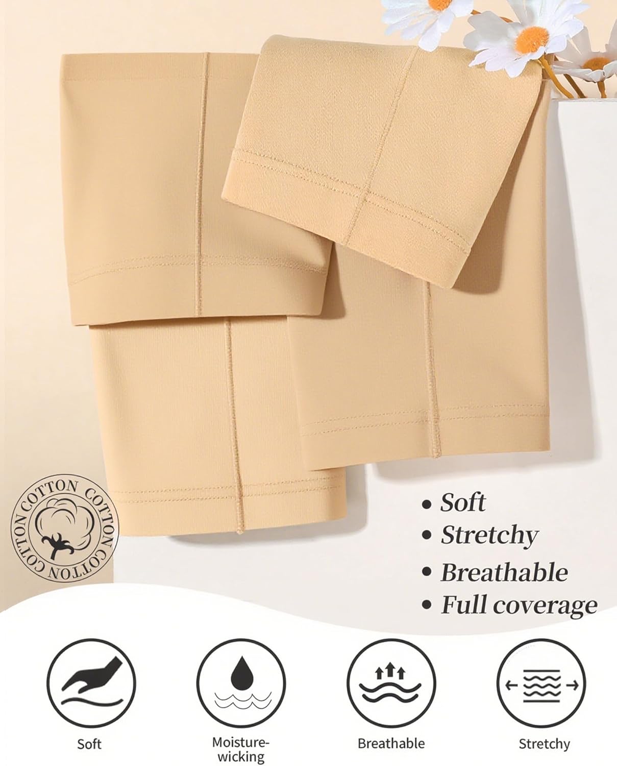 Women's Boyshorts Underwear Cotton, Full Coverage Panties, Womens Boyshort Boxer Briefs Breathable for Women 4 Pack - Image 6