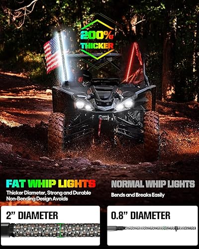 Miniatura 3 de CO LIGHT Luces LED en espiral de 3 pies con control remoto y aplicación, 300 colores y 200 modos RGB de persecuciónbaile antena gruesa iluminada