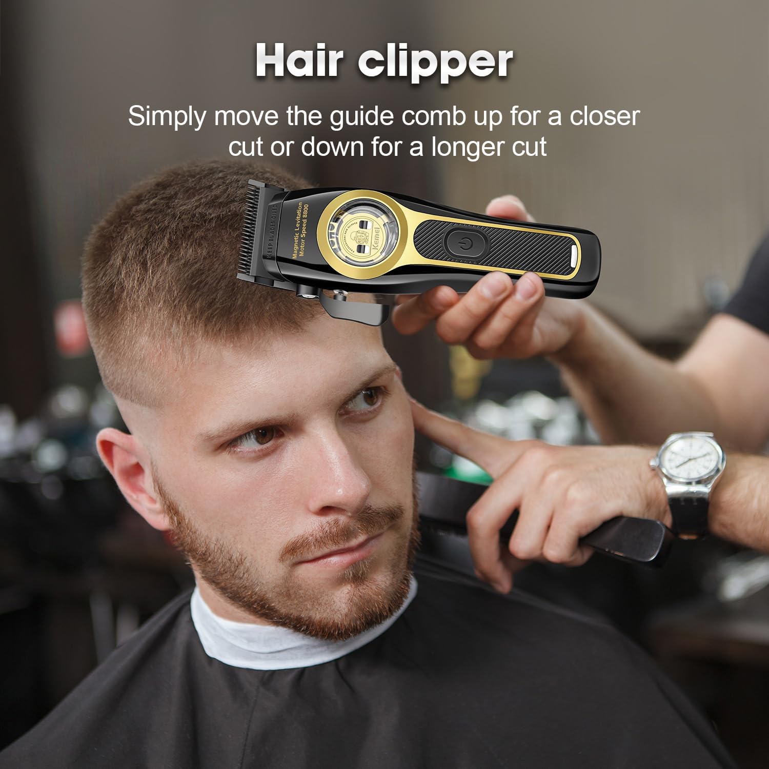 KEMEI Professional Hair Clippers for Men, Clippers for Hair Cutting, Barber Clippers, Cordless Rechargeable Hair Clipper, Haircut Clippers, Hair Cutting Tools, LED Display, Gifts for Men