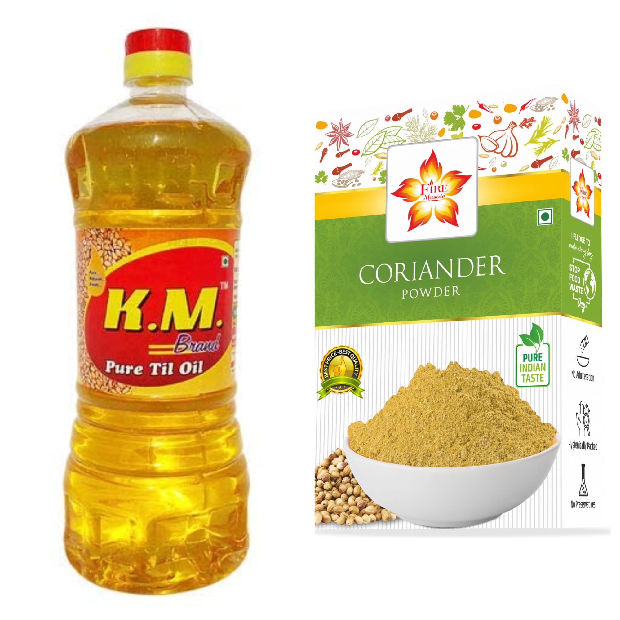 KM Til Oil Gingelly/Sesame Oil/Til Oil (1 LTR)+ FREE Dhaniya Powder 100 gm (B0CGV3D1F3) Amazon Price History, Amazon Price Tracker