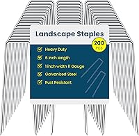 Vista 1 de Grapas de jardín de acero galvanizado de 6 pulgadas, estacas de jardín para asegurar malas hierbas, tela de paisaje, hojas de tierra y forro polar