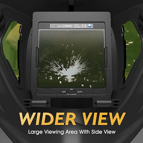 Miniatura 3 de TOOLIOM Casco de Soldadura de Oscurecimiento Automático con Luz 1111 Visión Amplia 4.31" x 3.81" Máscara de Soldadura de Color Verdadero Sombra