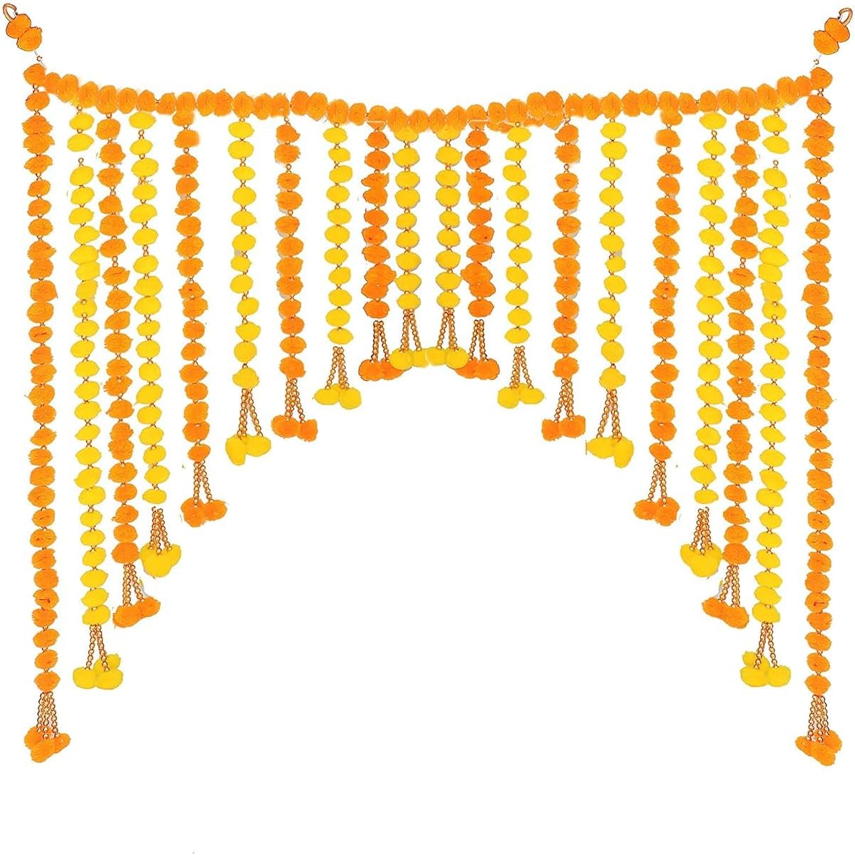 oran for Main Door Latest Home Decoration Item Wedding Mehndi Haldi Navratri Garba Ganesh Chaturthi Janamashtmi Latkan Pom Poms Wall Hanging for Diwali | Pooja Room Decoration Items for Festivals