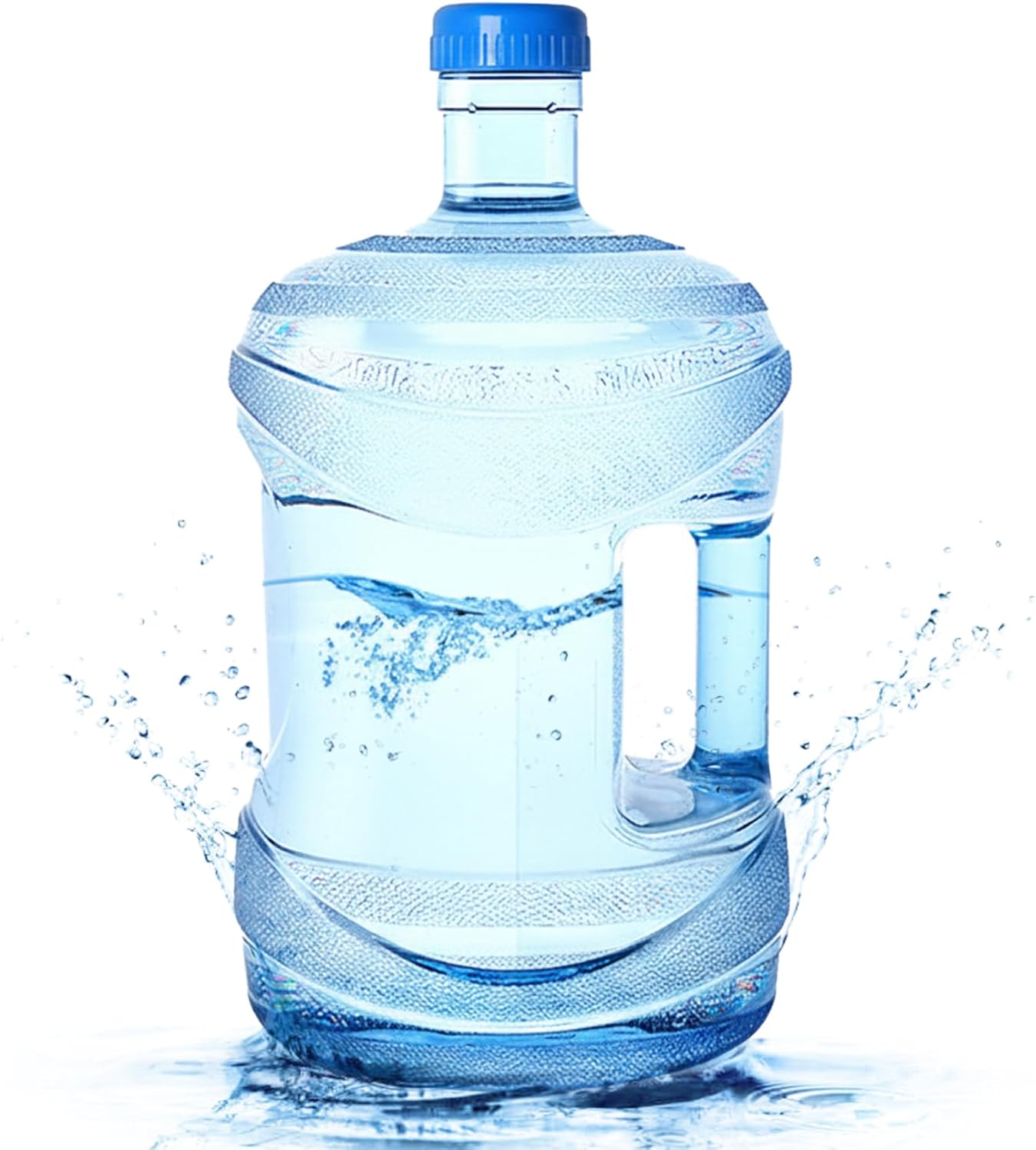 Gallon Water Bottle, Empty Plastic Galon Water Jug with Screw Cap & Integrated Handle for Cooler Kettle, Storage Tub, 7.5L.