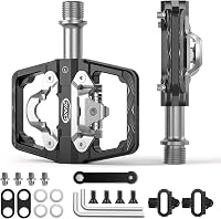 Pedale de bicicletă cu două fețe, compatibile cu plăcuțele Shimano SPD, ax de 9/16 inch, pentru MTB, cursiere și trekking 1