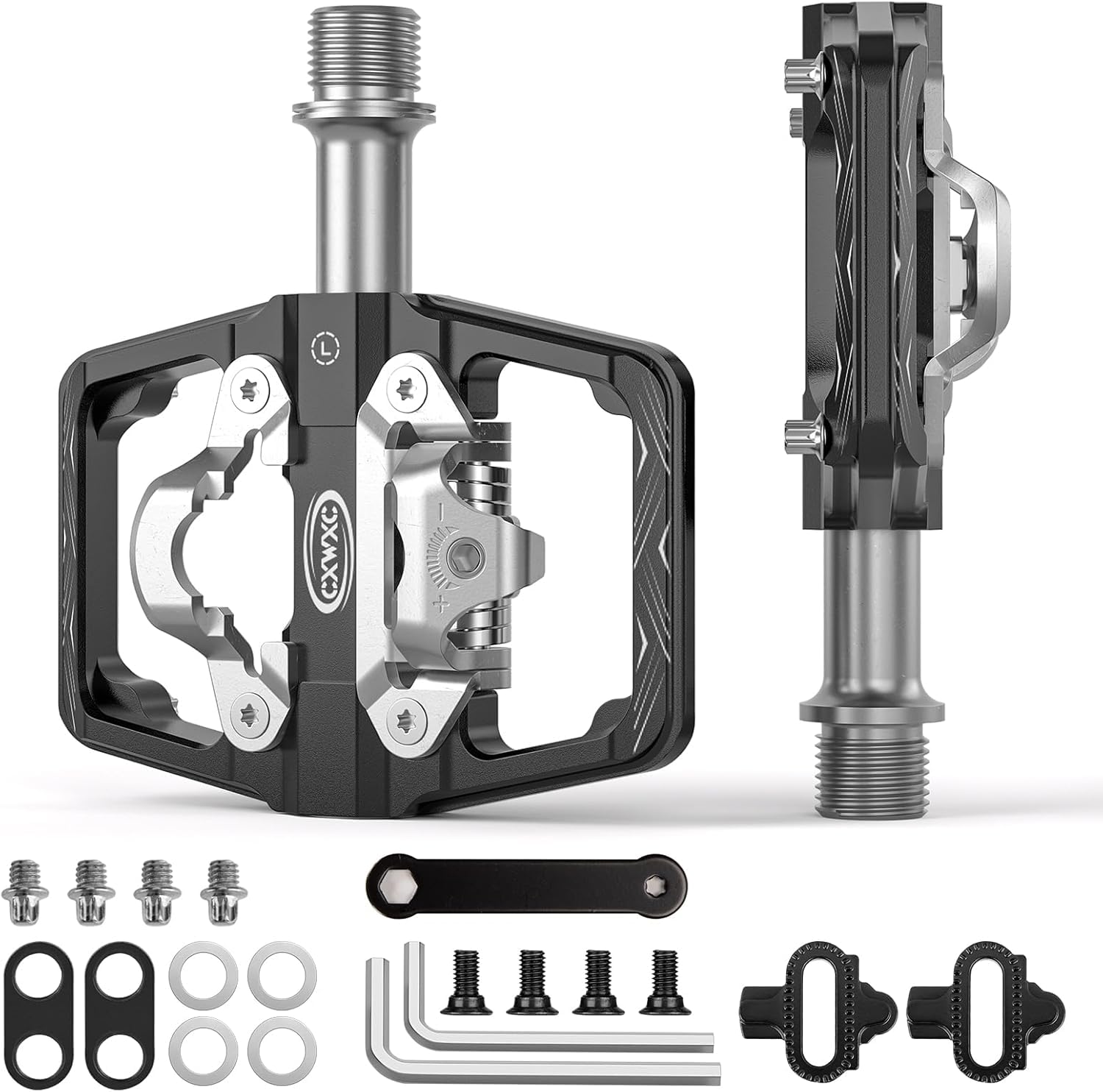 Pedały rowerowe kompatybilne z blokami Shimano SPD - dwustronne pedały platformowe i zatrzaskowe, pedały platformowe 9/16” oraz zatrzaskowe do rowerów szosowych, MTB i hybrydowych