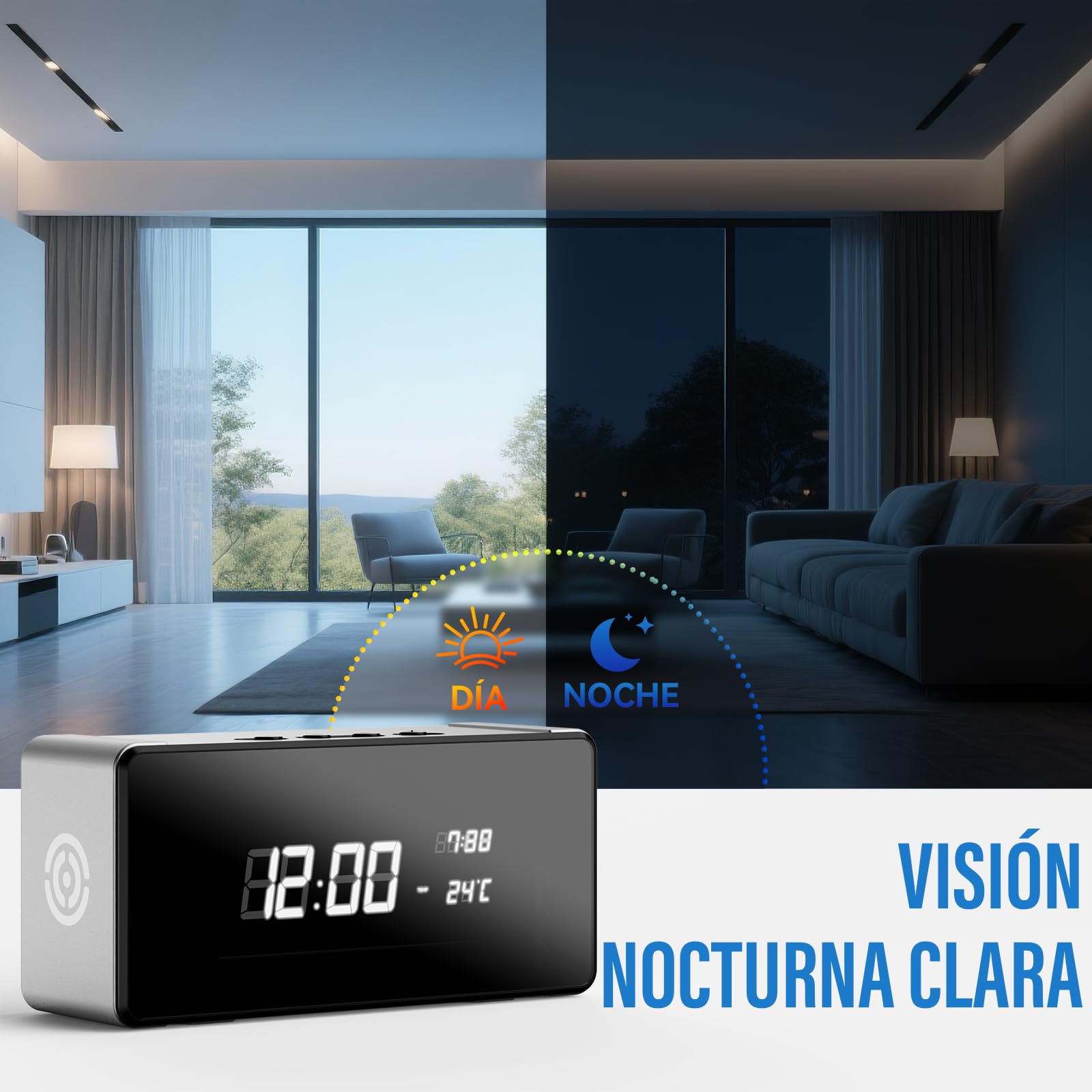 Mini Camara Espia Oculta, Camara Vigilancia WiFi Interior 4K Ultra HD, Lente Gran Angular de 150°, Transmisión en Tiempo Real, con Detección de Movimiento, App Móvil