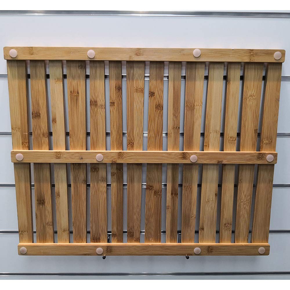 Pedana Doccia Antiscivolo in bambù - Rettangolare 54 x 68 cm - Colore Miele con Piedini Antiscivolo