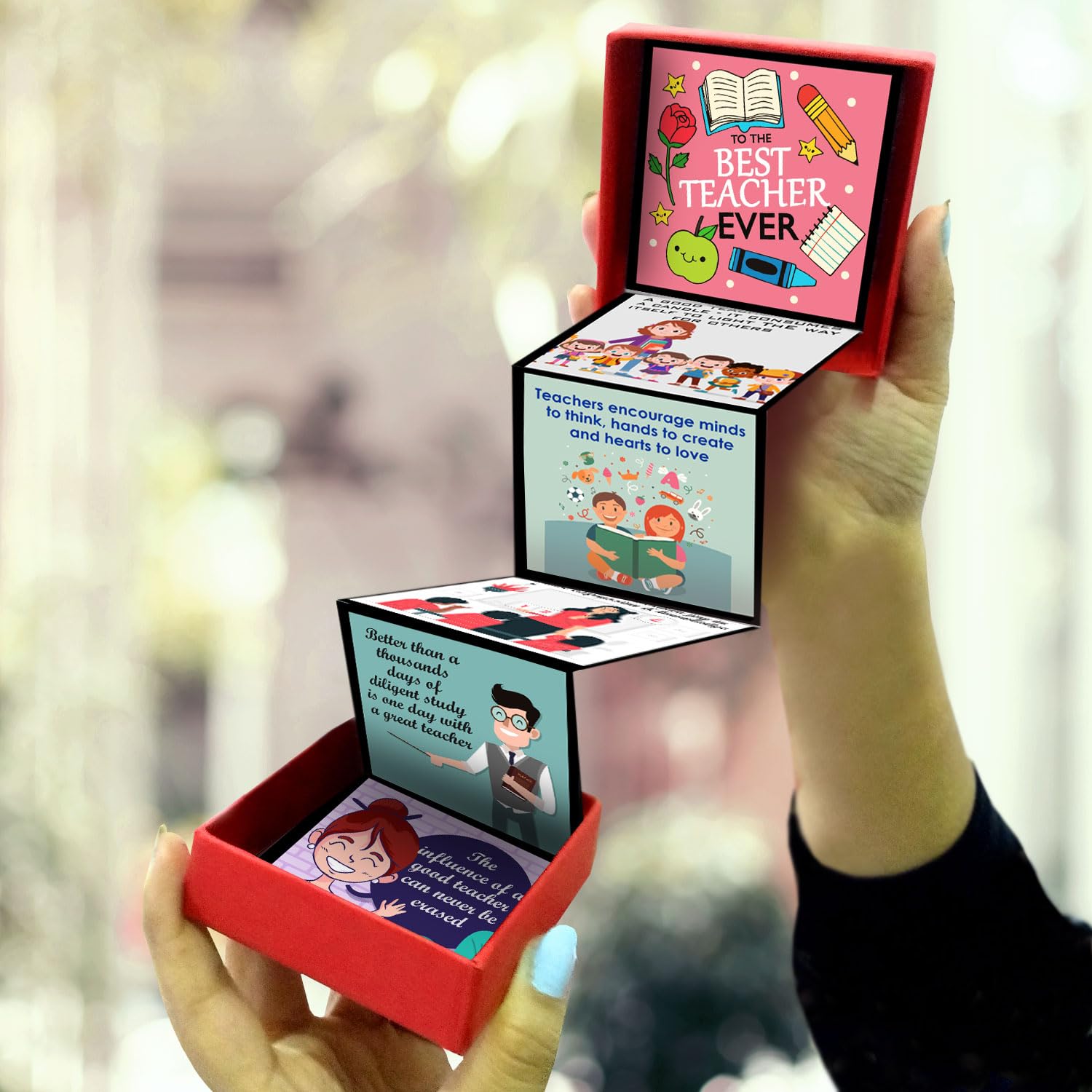 exciting Lives - Whatsapp Love Message Popup Gift Box - Gift For Anniversary, Valentine'S Day - For Girlfriend, Boyfriend, Husband, Wife - 8 X 8 X 2 5 Cm, Rectangular, Multicolour