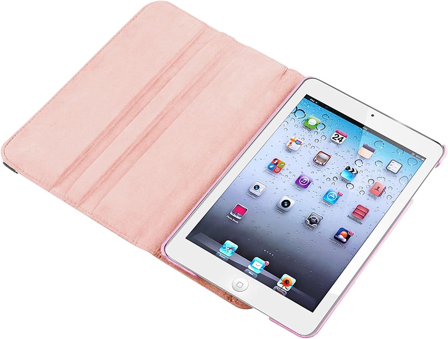 Insten 360-Degree Swivel Leather Case for Apple iPad mini, Light Pink (PAPPIPDMLC28)