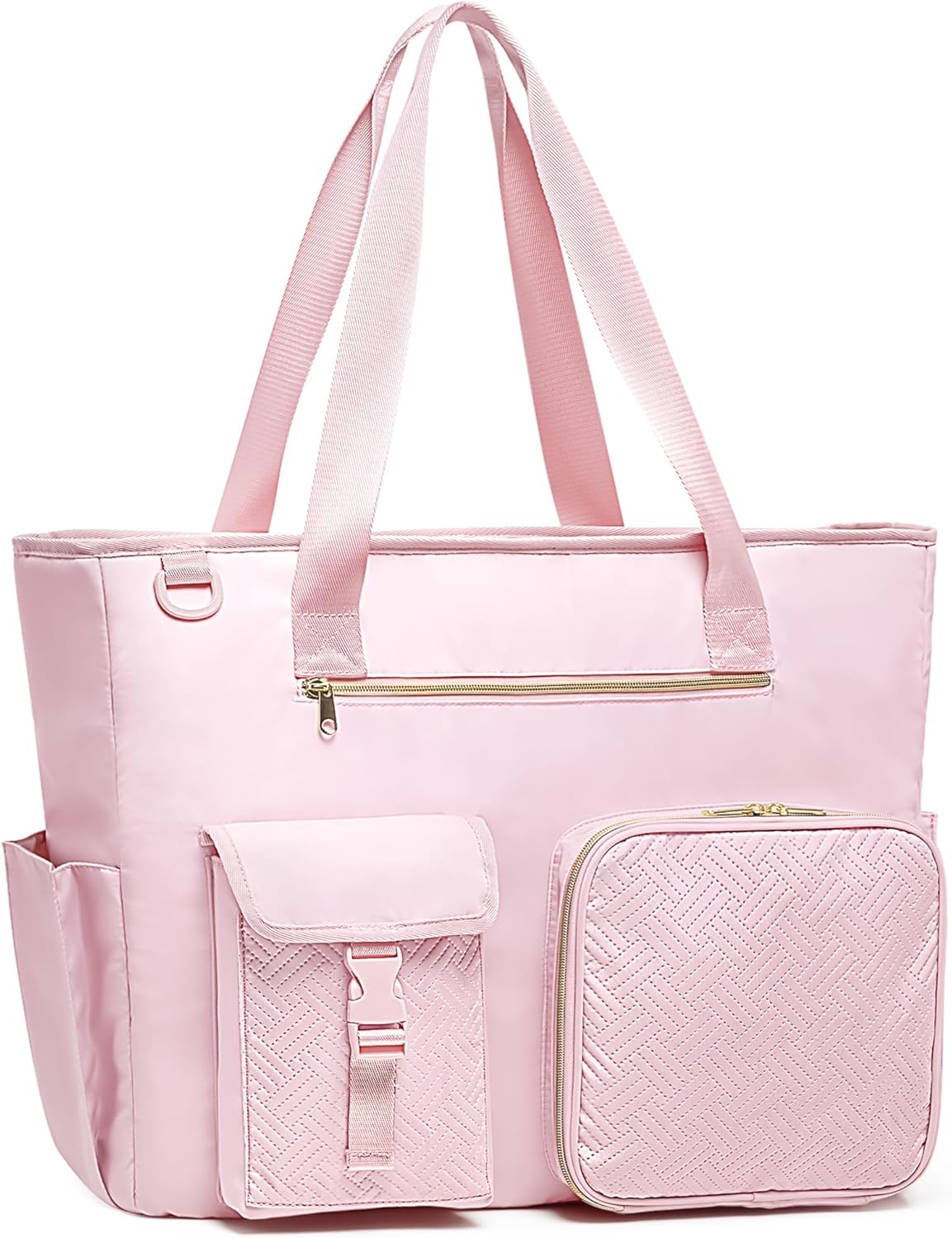 Fasrom XXL Teacher Bag for Work Women with 15.6 inches Laptop Compartment, Extra Large Utility Nurse Tote Bags to Hold Office Supplies, Work Files & More, Pink (Patent Design) - Image 8