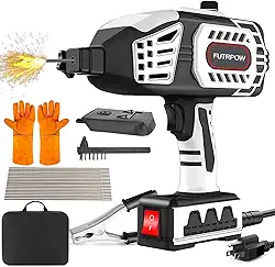 Máquina de solda portátil, pistola de solda portátil de saída 20-160A atualizada, máquina de solda ARC ajustável de corrente de 110 V com 20 hastes, inversor IGBT soldador portátil adequado