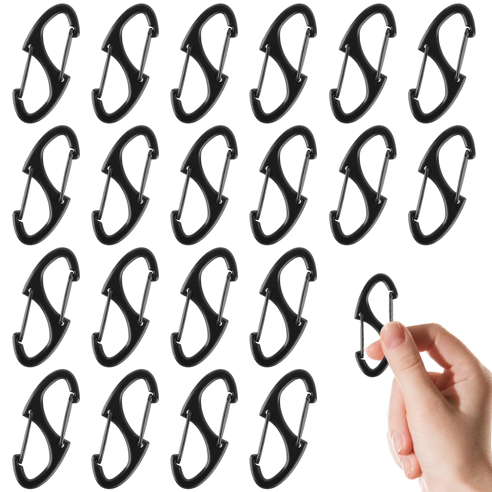 20 Pcs Zipper Clips Anti Theft S Carabiner Clips for Backpack Accessories Luggage Purse Double-Sided Spring Lock Keychain Snap Hooks Zipper Locks