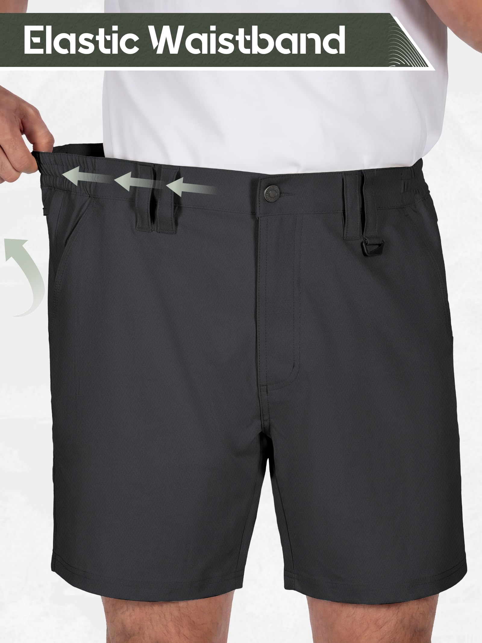 IGOLUMON Golf Shorts Herren Kurz mit 4-Way-Stretch Wanderhose Herren Cargo Chino Shorts für Outdoor & Freizeit Bequeme Kurze Hose